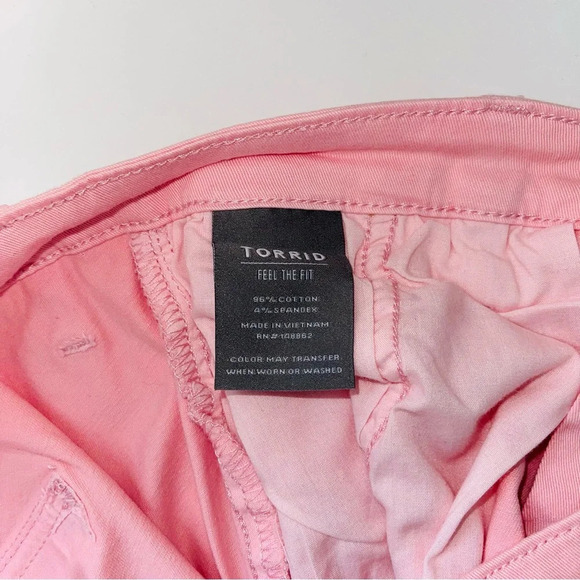 Torrid Pink Mid-rise Stretch Twill Chino Skinny Cropped Pants 10 Women’s - Picture 13 of 14